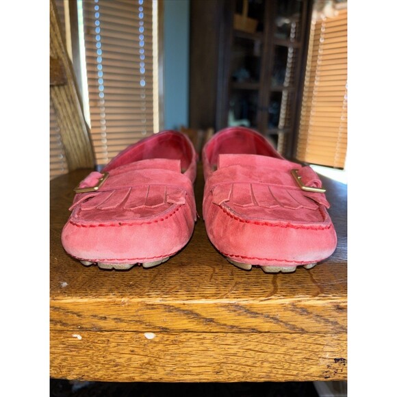 UGG Dempsey Driving Shoes Leather Loafers Red Women Size 8 Slippers Sandals - Picture 3 of 8